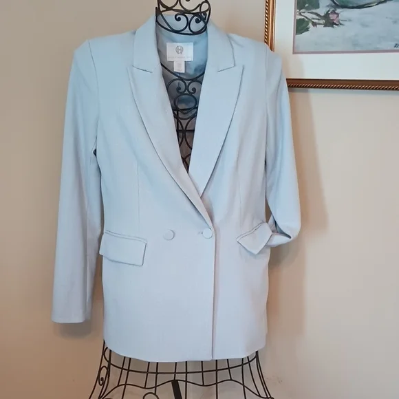 House of Harlow 1960 Blue Blazer with Wide Lapels and Relaxed Fit - Picture 1 of 12